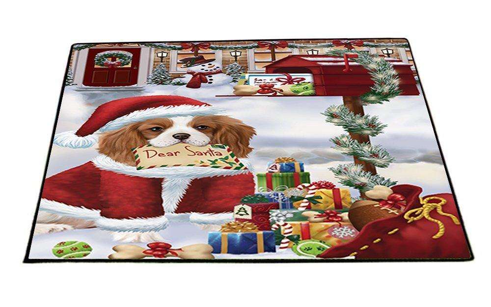 Dear Santa Mailbox Christmas Letter Cavalier King Charles Spaniel Dog Indoor/Outdoor Floormat