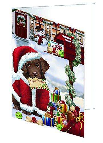 Dear Santa Mailbox Christmas Letter Chesapeake Bay Retriever Dog Handmade Artwork Assorted Pets Greeting Cards and Note Cards with Envelopes for All Occasions and Holiday Seasons