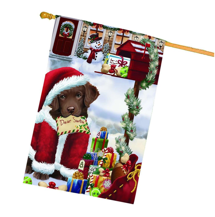 Dear Santa Mailbox Christmas Letter Chesapeake Bay Retriever Dog House Flag