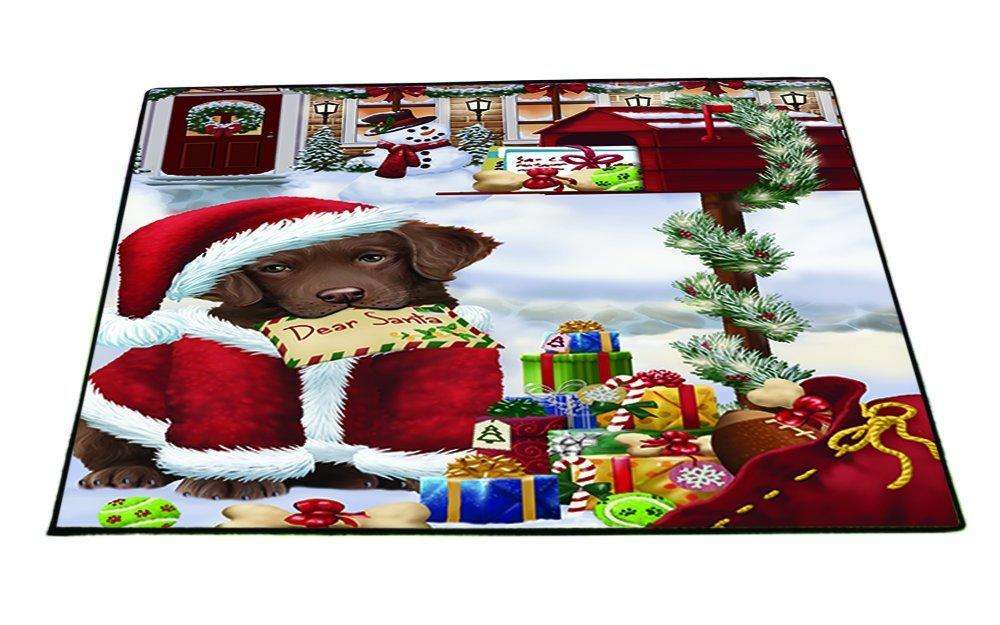 Dear Santa Mailbox Christmas Letter Chesapeake Bay Retriever Dog Indoor/Outdoor Floormat