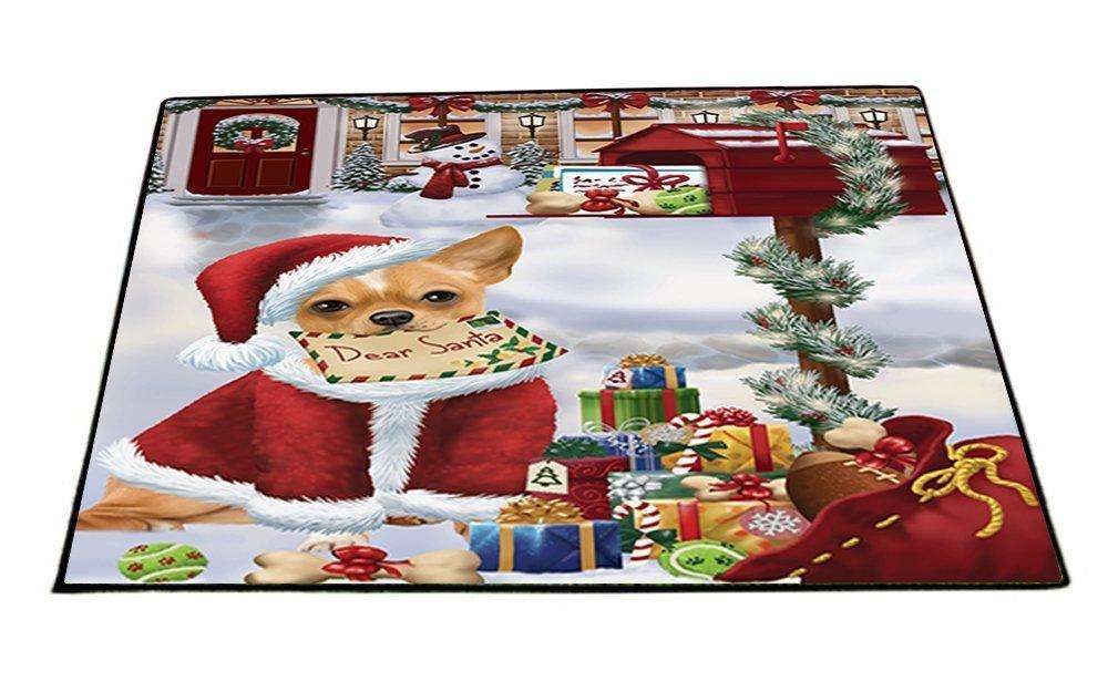 Dear Santa Mailbox Christmas Letter Chihuahua Dog Indoor/Outdoor Floormat