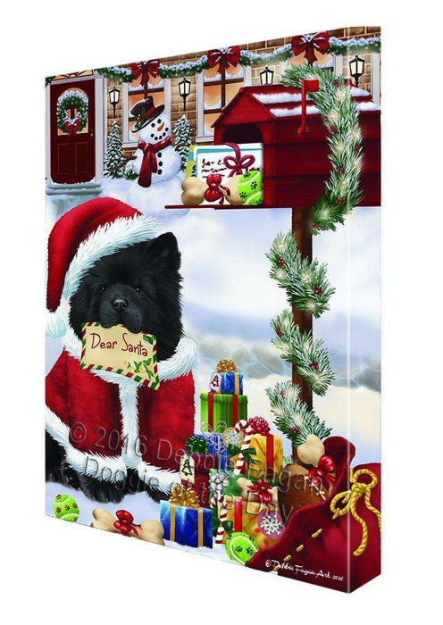 Dear Santa Mailbox Christmas Letter Chow Chow Dog Canvas Wall Art