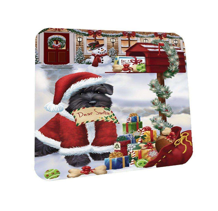 Dear Santa Mailbox Christmas Letter Schnauzers Dog Coasters Set of 4