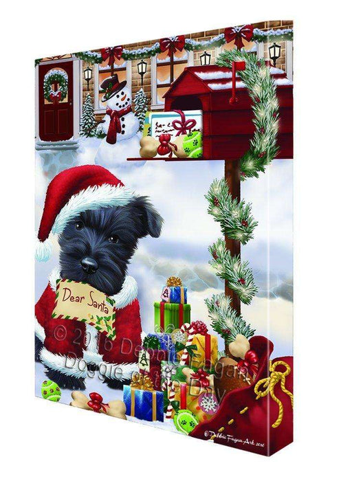 Dear Santa Mailbox Christmas Letter Scottish Terrier Dog Canvas Wall Art