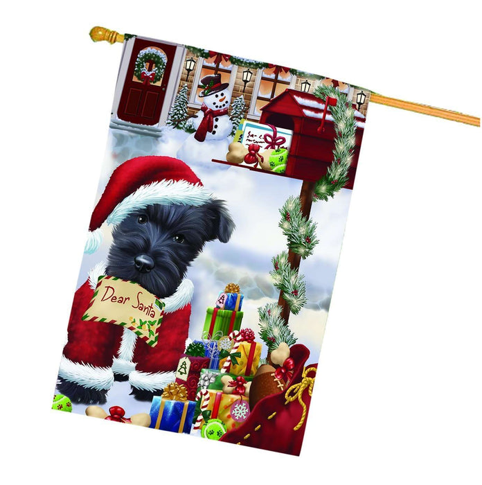 Dear Santa Mailbox Christmas Letter Scottish Terrier Dog House Flag
