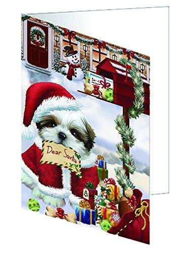 Dear Santa Mailbox Christmas Letter Shih Tzu Dog Handmade Artwork Assorted Pets Greeting Cards and Note Cards with Envelopes for All Occasions and Holiday Seasons