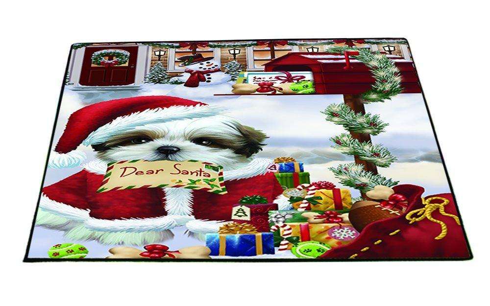 Dear Santa Mailbox Christmas Letter Shih Tzu Dog Indoor/Outdoor Floormat