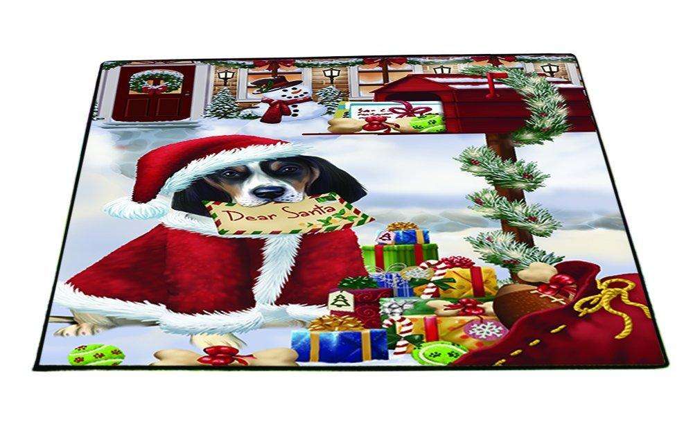 Dear Santa Mailbox Christmas Letter Treeing Walker Coonhound Dog Indoor/Outdoor Floormat