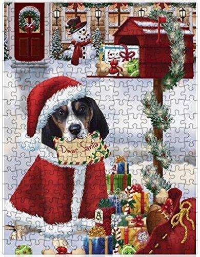 Dear Santa Mailbox Christmas Letter Treeing Walker Coonhound Dog Puzzle with Photo Tin