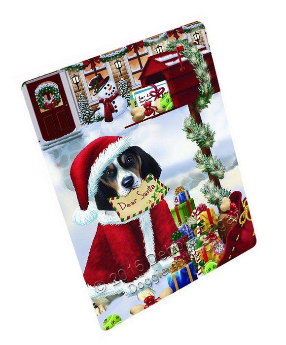 Dear Santa Mailbox Christmas Letter Treeing Walker Coonhound Dog Tempered Cutting Board (Small)