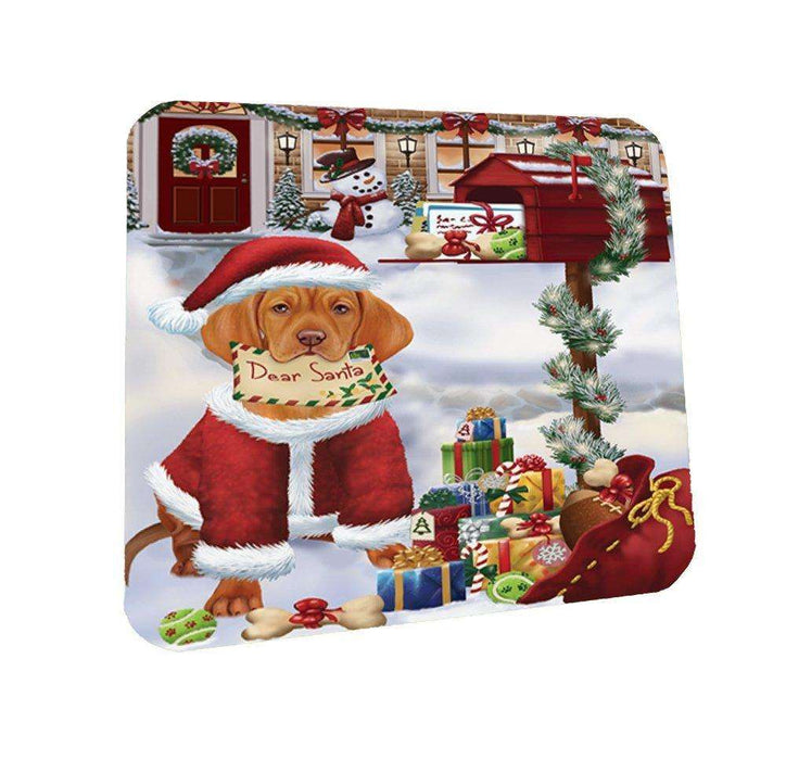 Dear Santa Mailbox Christmas Letter Vizsla Dog Coasters Set of 4