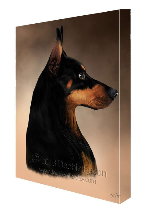 Doberman Dog Art Portrait Print Canvas