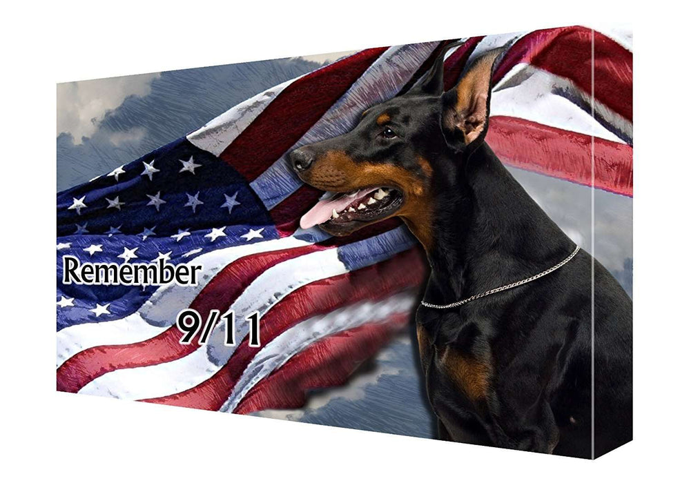 Doberman Pincher Dog Canvas 18 x 24 Patriotic