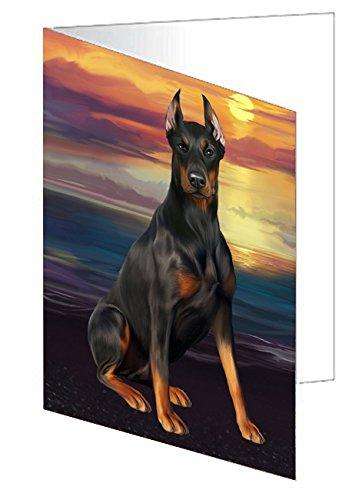 Doberman Pincher Dog Handmade Artwork Assorted Pets Greeting Cards and Note Cards with Envelopes for All Occasions and Holiday Seasons D287