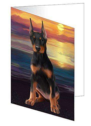 Doberman Pincher Dog Handmade Artwork Assorted Pets Greeting Cards and Note Cards with Envelopes for All Occasions and Holiday Seasons D288