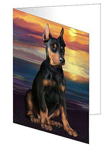 Doberman Pincher Dog Handmade Artwork Assorted Pets Greeting Cards and Note Cards with Envelopes for All Occasions and Holiday Seasons D289