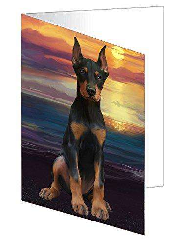 Doberman Pincher Dog Handmade Artwork Assorted Pets Greeting Cards and Note Cards with Envelopes for All Occasions and Holiday Seasons D290