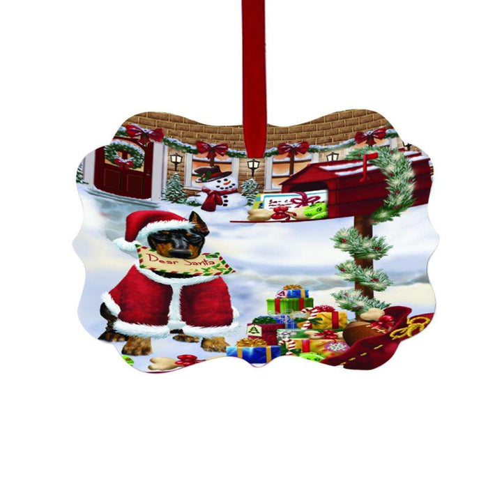 Doberman Pinscher Dog Dear Santa Letter Christmas Holiday Mailbox Double-Sided Photo Benelux Christmas Ornament LOR49043