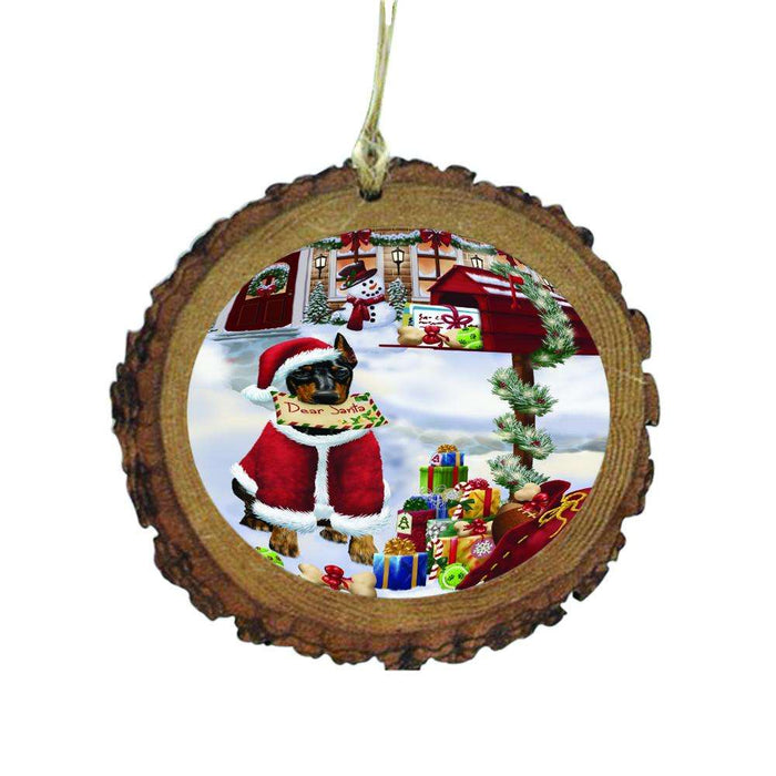 Doberman Pinscher Dog Dear Santa Letter Christmas Holiday Mailbox Wooden Christmas Ornament WOR49043