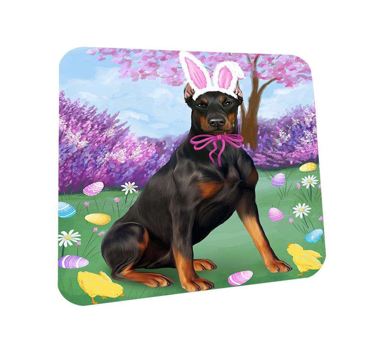 Doberman Pinscher Dog Easter Holiday Coasters Set of 4 CST49098