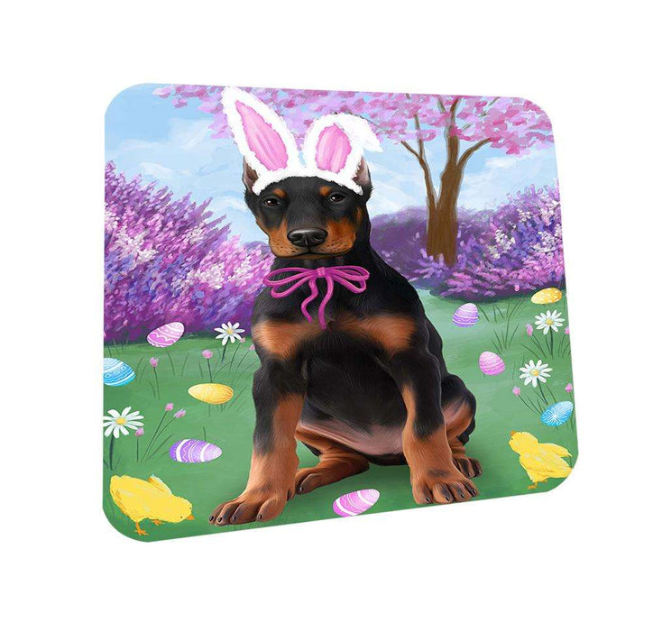 Doberman Pinscher Dog Easter Holiday Coasters Set of 4 CST49100