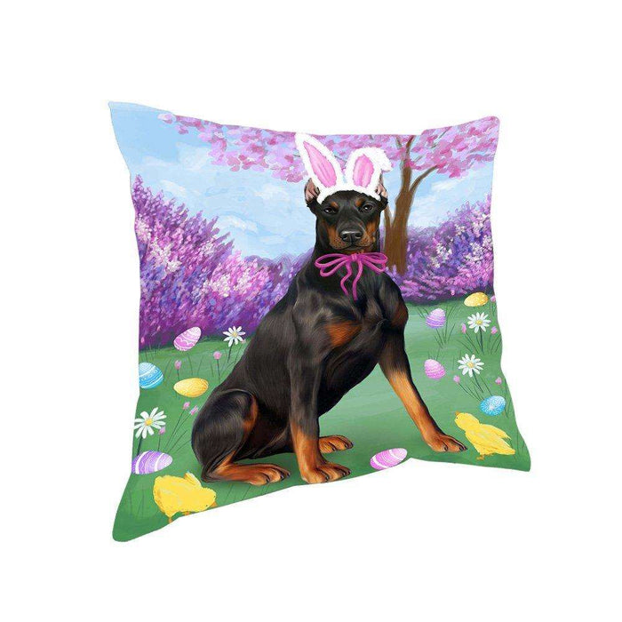 Doberman Pinscher Dog Easter Holiday Pillow PIL52412