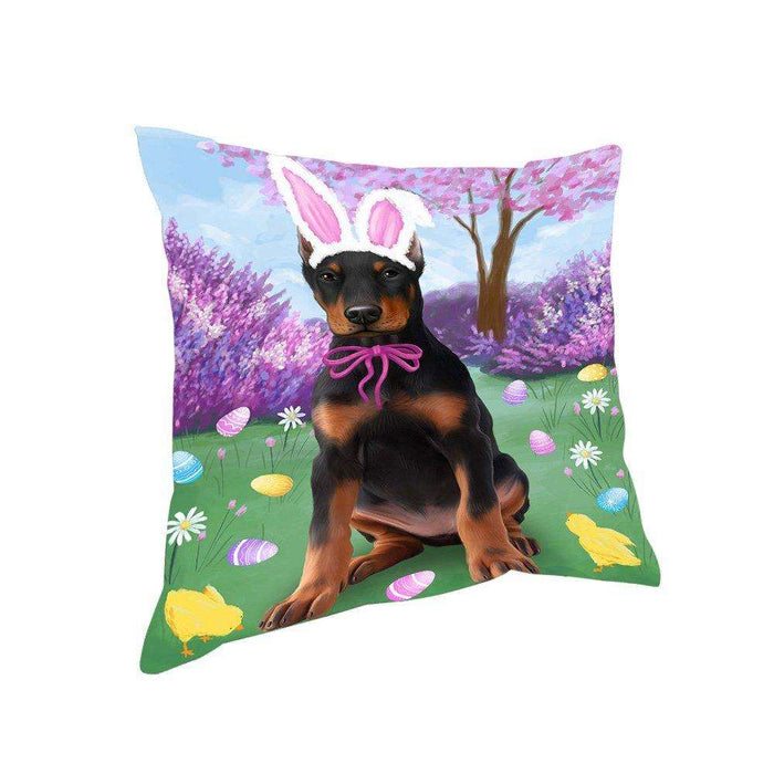 Doberman Pinscher Dog Easter Holiday Pillow PIL52420