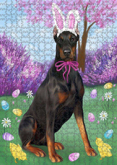 Doberman Pinscher Dog Easter Holiday Puzzle with Photo Tin PUZL49983