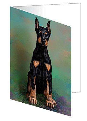 Doberman Pinscher Dog Handmade Artwork Assorted Pets Greeting Cards and Note Cards with Envelopes for All Occasions and Holiday Seasons