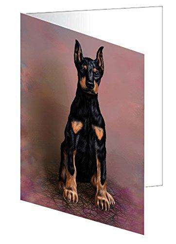 Doberman Pinscher Dog Handmade Artwork Assorted Pets Greeting Cards and Note Cards with Envelopes for All Occasions and Holiday Seasons