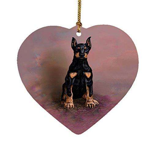Doberman Pinscher Dog Heart Christmas Ornament
