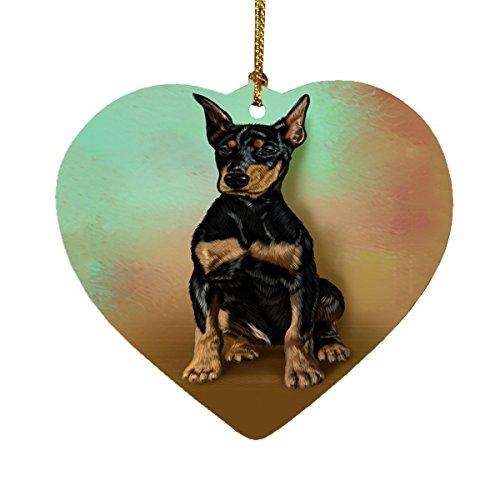 Doberman Pinscher Dog Heart Christmas Ornament