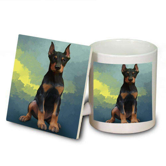 Doberman Pinscher Dog Mug and Coaster Set