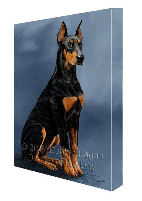 Doberman Pinscher Dog Painting Printed on Canvas Wall Art Signed