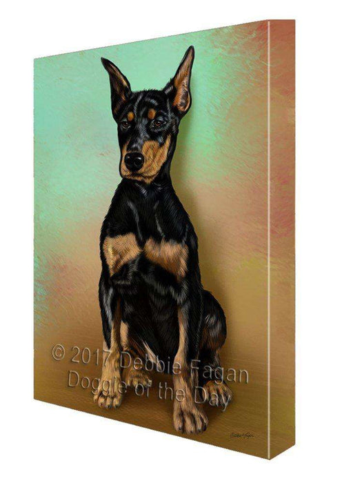Doberman Pinscher Dog Painting Printed on Canvas Wall Art Signed
