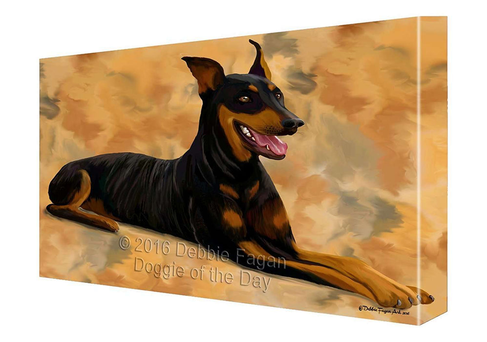 Doberman Pinscher Dog Painting Printed on Canvas Wall Art
