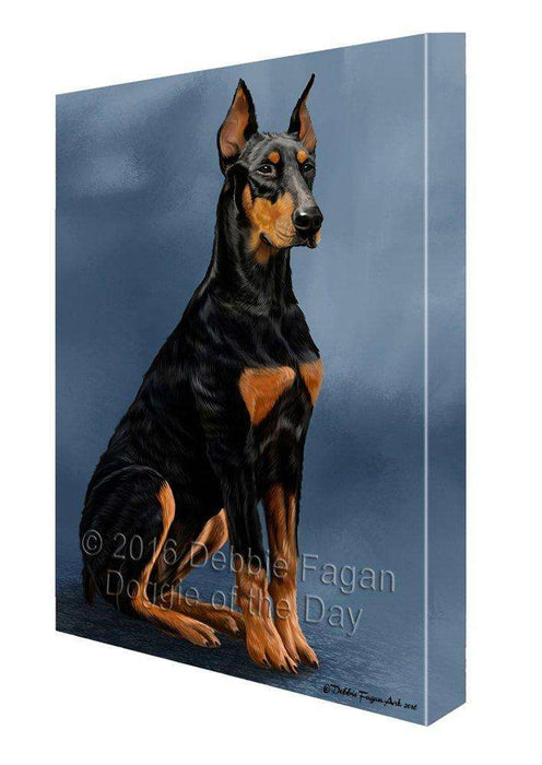 Doberman Pinscher Dog Painting Printed on Canvas Wall Art