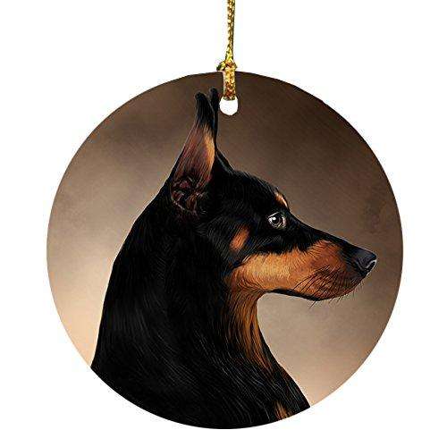 Doberman Pinscher Dog Round Christmas Ornament