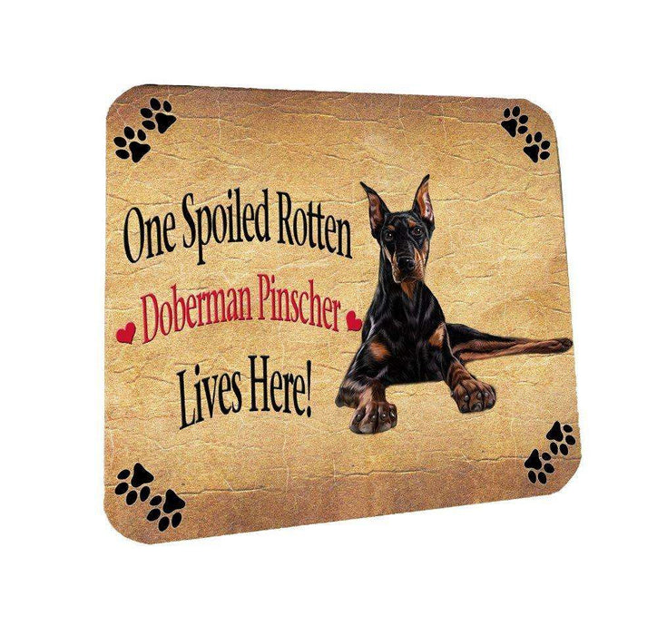 Doberman Pinscher Spoiled Rotten Dog Coasters Set of 4