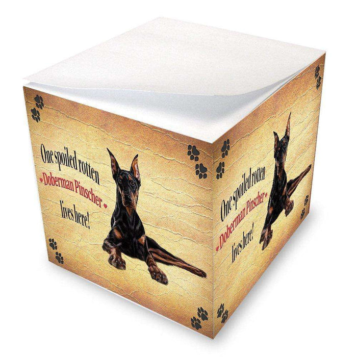 Doberman Pinscher Spoiled Rotten Dog Note Cube