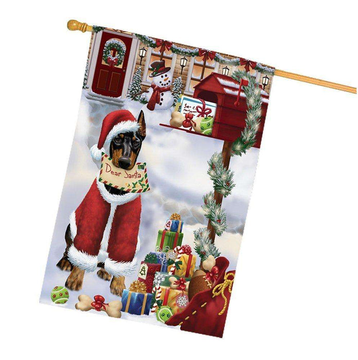 Doberman Pinschers Dear Santa Letter Christmas Holiday Mailbox Dog House Flag