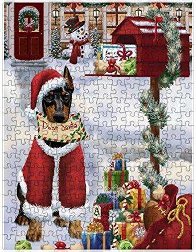 Doberman Pinschers Dear Santa Letter Christmas Holiday Mailbox Dog Puzzle with Photo Tin
