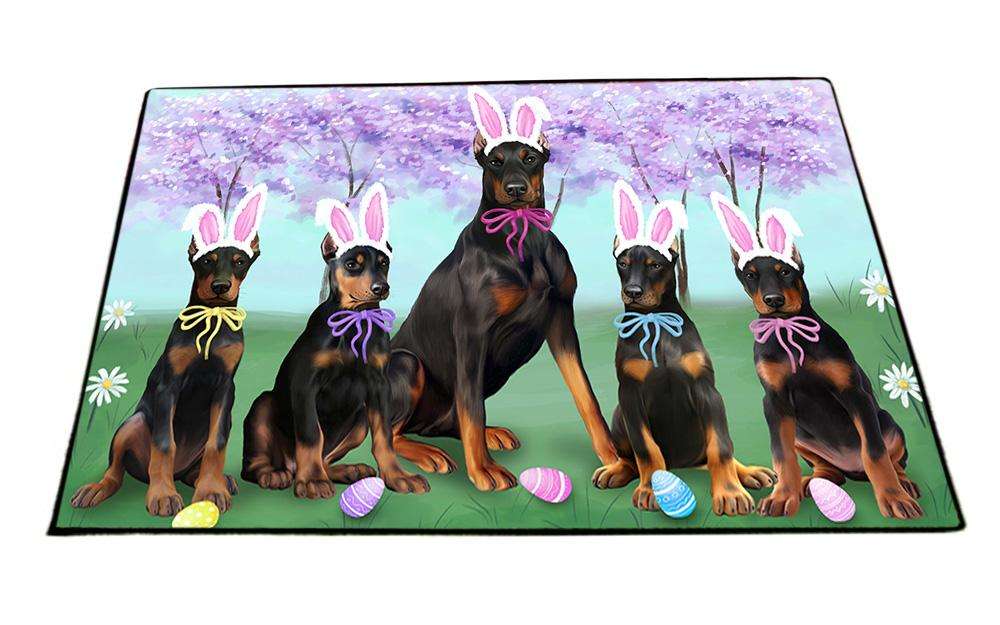 Doberman Pinschers Dog Easter Holiday Floormat FLMS49572