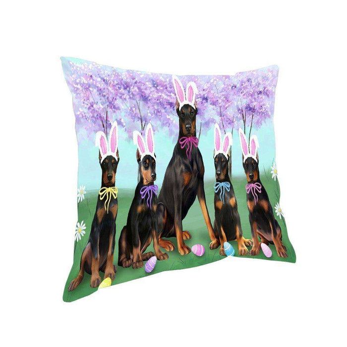 Doberman Pinschers Dog Easter Holiday Pillow PIL52416