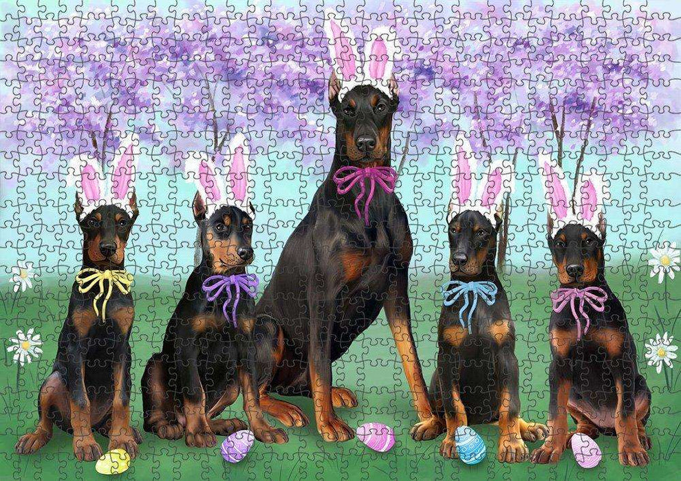 Doberman Pinschers Dog Easter Holiday Puzzle with Photo Tin PUZL49986