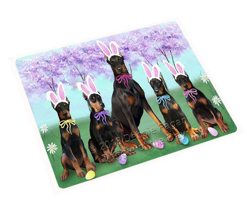 Doberman Pinschers Dog Easter Holiday Tempered Cutting Board C51288
