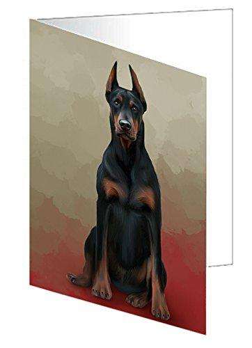 Doberman Pinschers Dog Handmade Artwork Assorted Pets Greeting Cards and Note Cards with Envelopes for All Occasions and Holiday Seasons D138