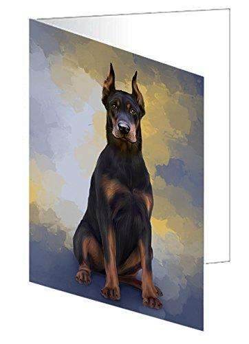 Doberman Pinschers Dog Handmade Artwork Assorted Pets Greeting Cards and Note Cards with Envelopes for All Occasions and Holiday Seasons D139