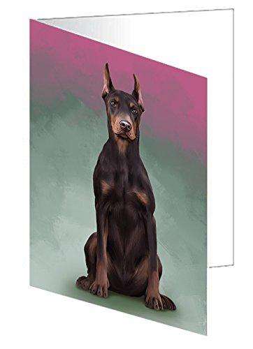Doberman Pinschers Dog Handmade Artwork Assorted Pets Greeting Cards and Note Cards with Envelopes for All Occasions and Holiday Seasons D140