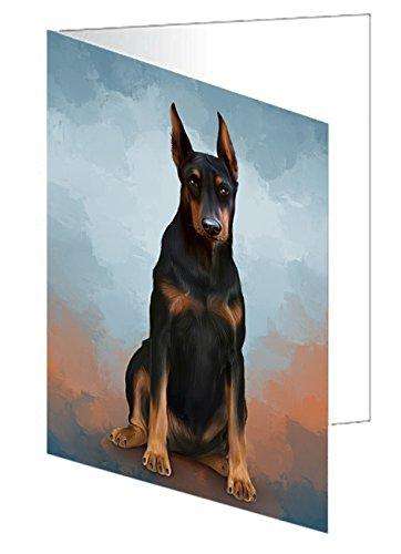 Doberman Pinschers Dog Handmade Artwork Assorted Pets Greeting Cards and Note Cards with Envelopes for All Occasions and Holiday Seasons D141